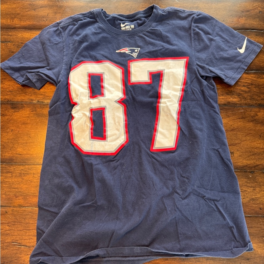 NE Patriots Nike Dark Blue Athletic Tee- Size Small - Picture 2 of 7